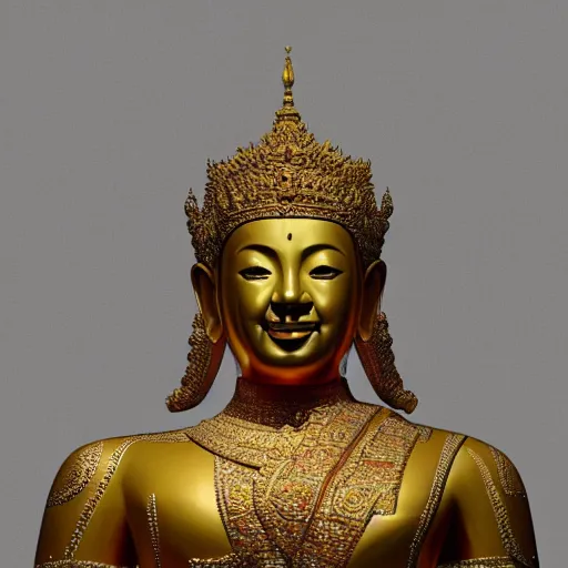 Image similar to sculpture of king ramkhamhaeng, king of sukothai, made by michelangelo, art station, concept art