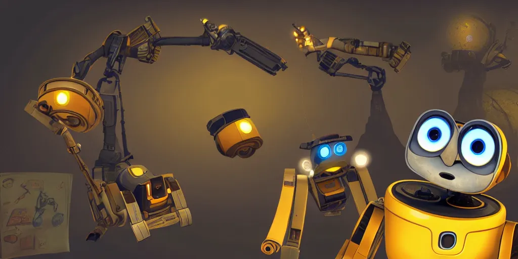 Image similar to selfie of wall - e as a outer wilds character, outer wilds screenshot, unreal engine, digital art