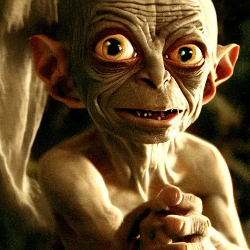 Image similar to gollum from the lord of the rings photo in the style of chris fallows photography