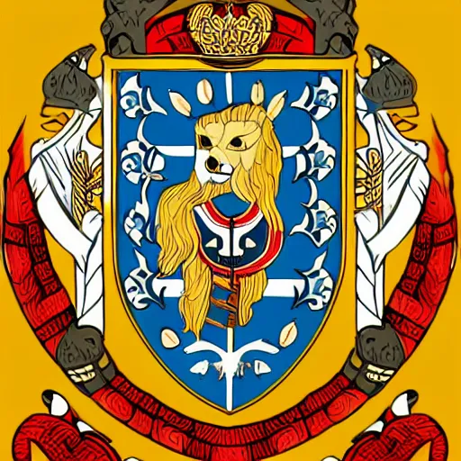 Image similar to coat of arms in the style of traditional scandinavian