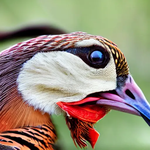 Prompt: close up of pheasant chicken nature photography