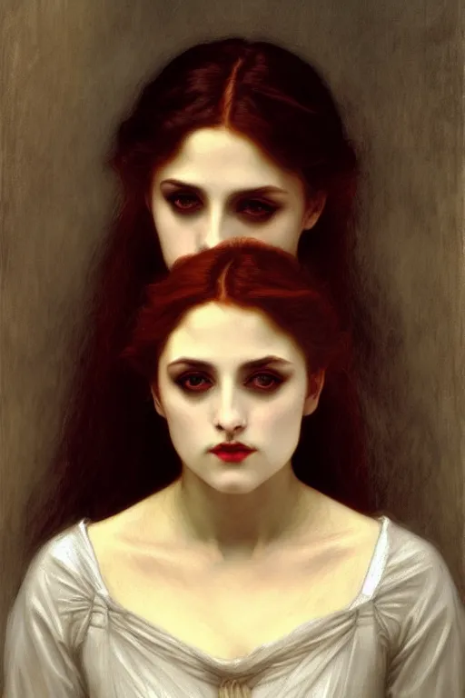 Image similar to edwardian vampire, painting by rossetti bouguereau, detailed art, artstation