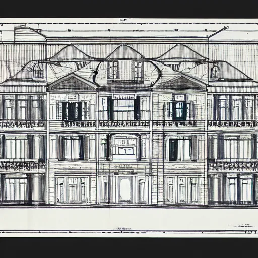 Prompt: interior blueprint of a mansion