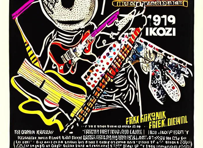 Prompt: 1 9 9 0 s frank kozik rock concert poster