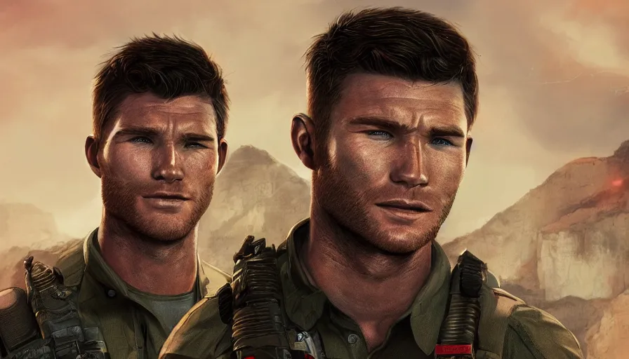 Prompt: Scott Eastwood is Chris Redfield, hyperdetailed, artstation, cgsociety, 8k