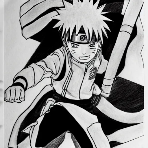 akira pencil drawings of naruto, Stable Diffusion