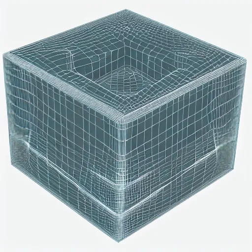 Image similar to a 3 d render of a transparent cube