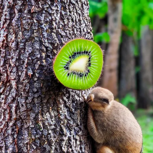 Prompt: kiwi growing on a tree