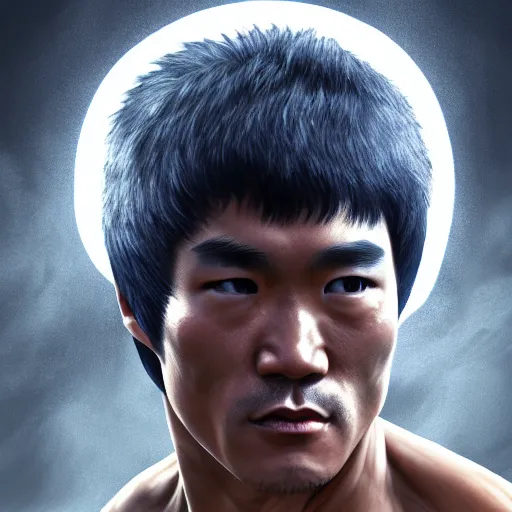 Prompt: bruce lee as archangel by tsuyoshi nagano, illustration, cinematic lighting, hyperdetailed, 8 k, symmetrical, frostbite 3 engine, cryengine, dof, trending on artstation, digital art, crepuscular ray