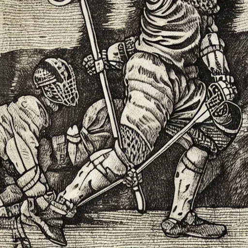 Image similar to lacrosse player, highly detailed, 8k, intricate, Albrecht Durer style