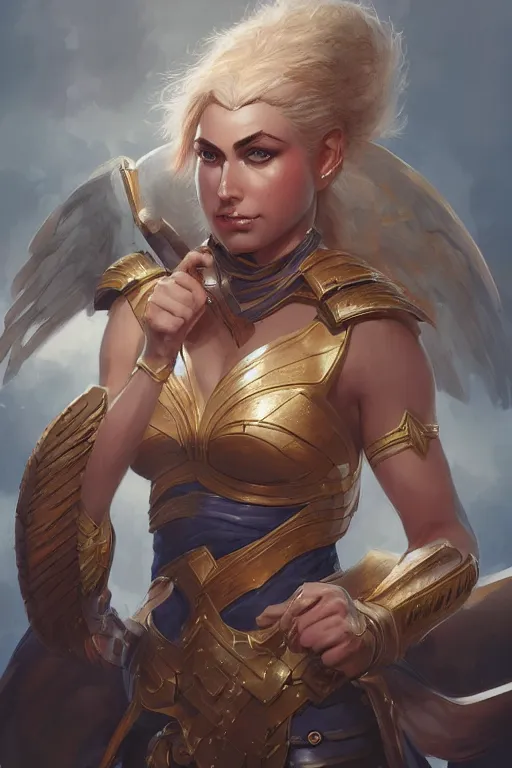 Image similar to amazon valkyrie athena, d & d, fantasy, portrait, highly detailed, headshot, digital painting, trending on artstation, concept art, sharp focus, illustration, art by artgerm and greg rutkowski and magali villeneuve