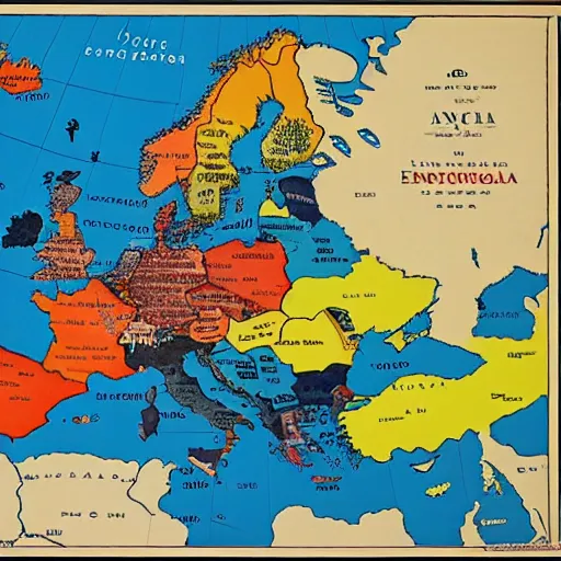 Prompt: map of europe 1945