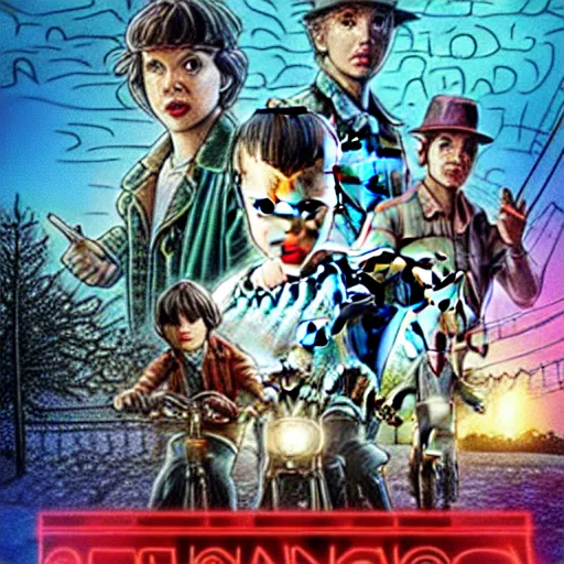 Prompt: promotional poster for stranger things only tupac is the actor playing the roll of eleven. highly realistic