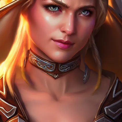 Prompt: realistic still of jaina proudmoore amazing details k beautiful ultra realistic by dandonfuga sharp focus cinematic lightning artstation