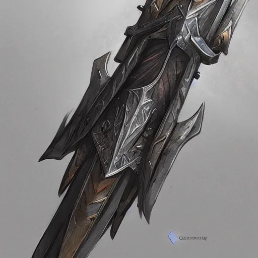 Prompt: fantasy sword designed by Greg rutkowski, concept art, showcase, high detail, 4k
