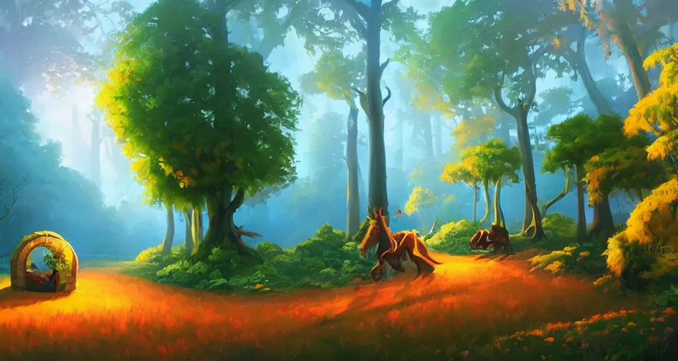 Image similar to Enchanted and magic forest, by RHADS