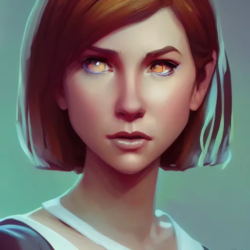 Image similar to portrait of stylized young jennifer anniston, mattepainting concept blizzard pixar maya engine on stylized background splash comics global illumination lighting artstation, sharp focus, lois van baarle, ilya kuvshinov, rossdraws