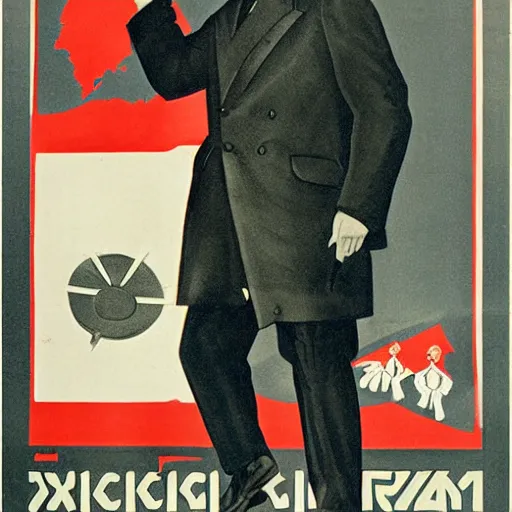 Image similar to viktor orban on soviet election poster, 1 9 2 0 s