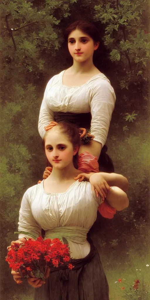 Image similar to The florist, painted by William-Adolphe Bouguereau
