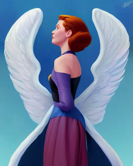 Prompt: 3 / 4 powerful cute disney woman with wings, digital painting, artstation, concept art, smooth, sharp focus, illustration, disney, symmetry face, fine details. art by alex ross, brittney lee