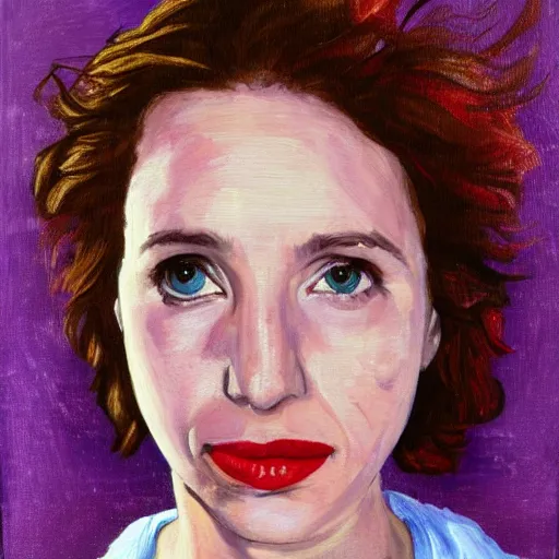 Image similar to a painting of julie delpy