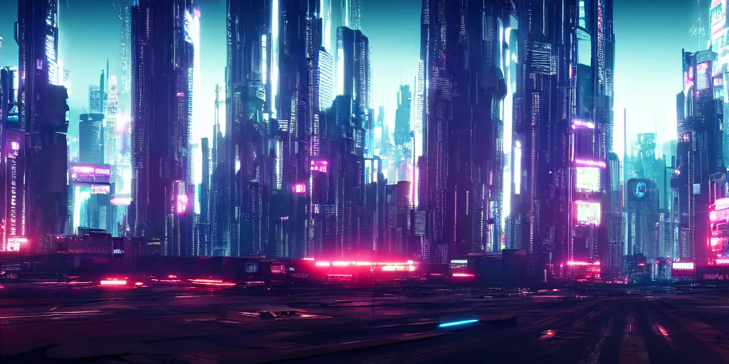 cyberpunk city, 4 k resolution, ultra wide angle,, Stable Diffusion