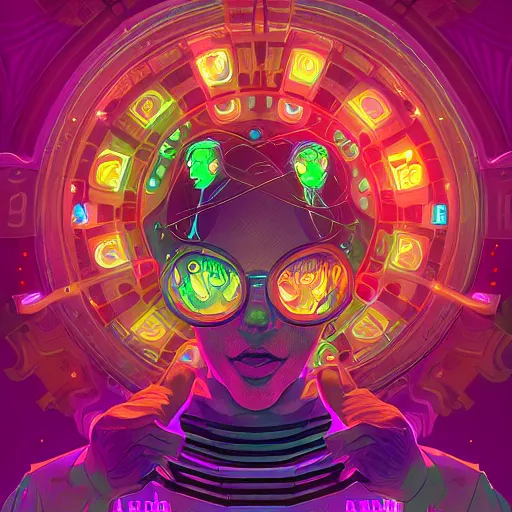 Image similar to skill magic geek inside matrix deepdream radiating a glowing aura stuff loot legends stylized digital illustration video game icon artstation lois van baarle, ilya kuvshinov, rossdraws,