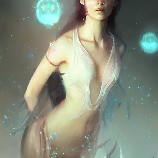 Image similar to A beautiful ethereal woman by WLOP, greg rutkowski and ross tran - H 768