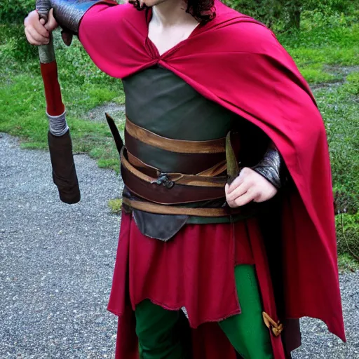 Prompt: DC's character Robin costume as Frodo, dslr photo