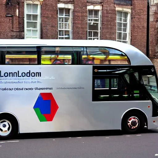 Prompt: chrome london bus