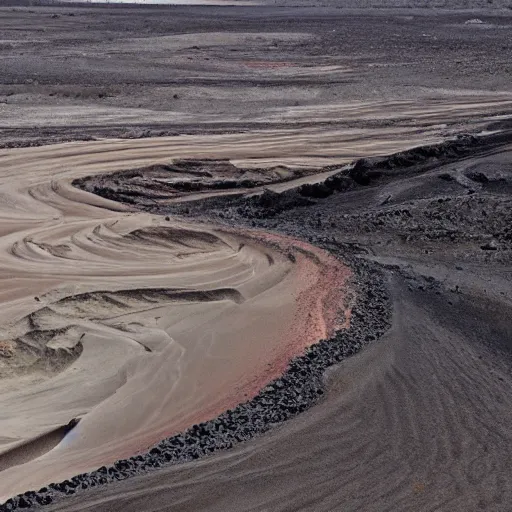 Image similar to sand mountain, lava rivers, photo