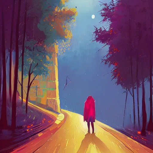 Image similar to a teenage girl and a teenage boy and a cat, art by Alena Aenami