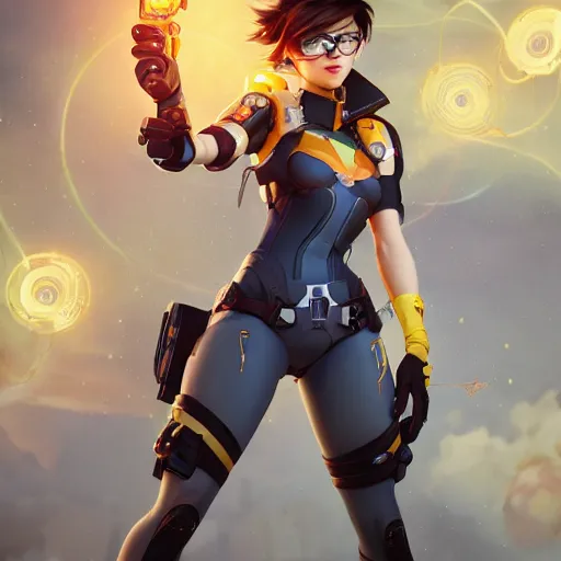 Tracer from Overwatch as a fortnite skin,, Stable Diffusion