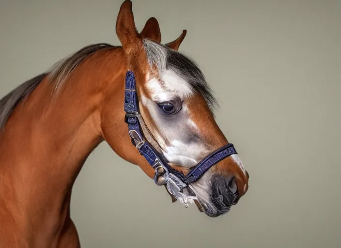 Image similar to photo of a hybrid between a horse and a budgerigar