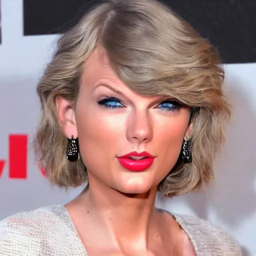 Prompt: wrinkles and gray hair on taylor swift