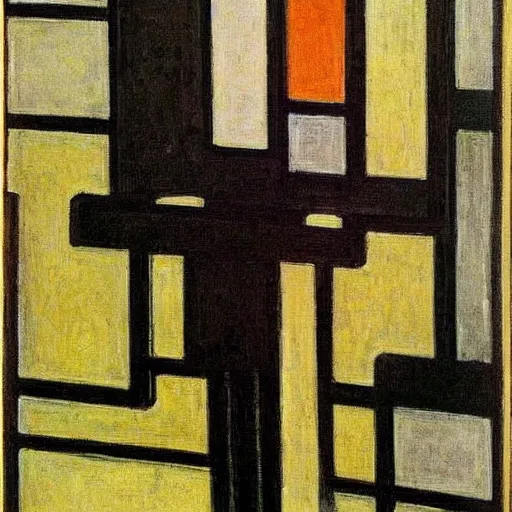 Prompt: painting by piet mondrian,1913