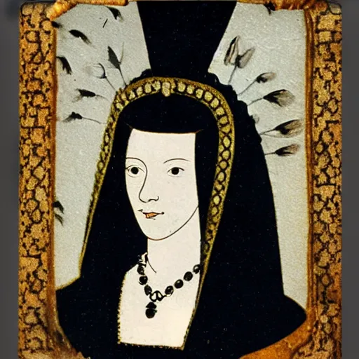 Image similar to Anne Boleyn turning into a bird