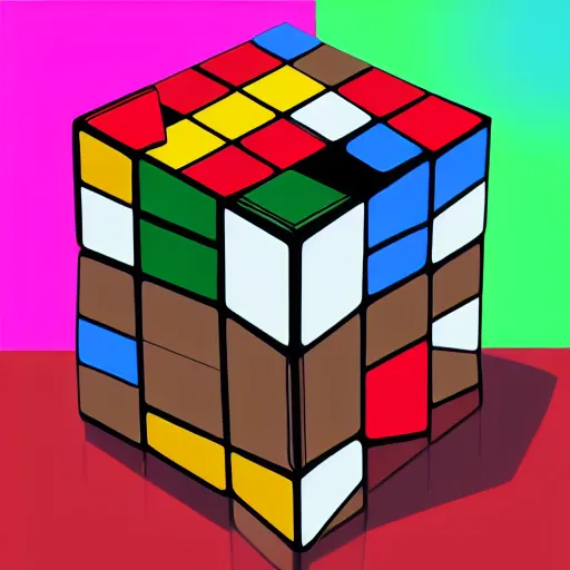 Prompt: a rubix cube by andy warhol, digital art, trending on artstation