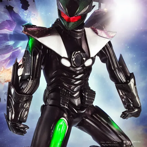 Prompt: Kamen rider shadowmoon, realistic photo,Japan film , toei studio lighting,