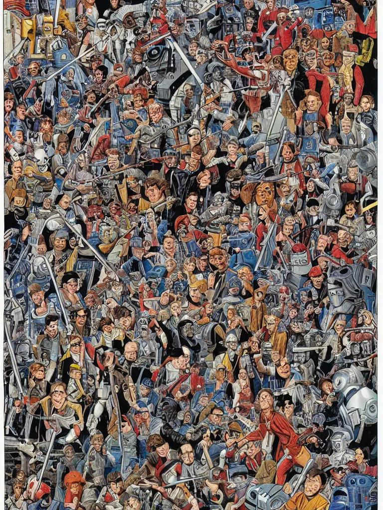 Image similar to Where's Waldo original page of Star Wars by Martin Handford