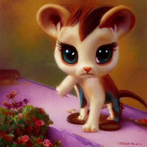 Image similar to 3d Littlest Pet Shop, desert, master painter and art style of Noel Coypel, art of Émile Eisman-Semenowsky, art of Édouard Bisson