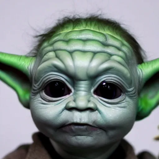 Image similar to Baby Yoda with joker facepaint on 4k Quality