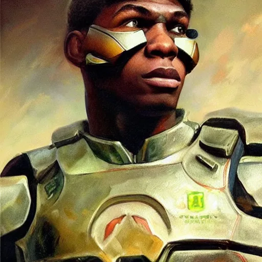 Prompt: ultra realistic portrait painting of giannis antetokounmpo as master chief, art by frank frazetta, 4 k, ultra realistic, highly detailed, epic lighting