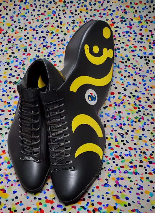 Image similar to hyperrealistic and heavy detailed product photo bape avant garde shoe of movie the fifth element, in front of white back drop, whole shoe is in picture, leica sl 2 5 0 mm, vivid color, high quality, high textured, real life