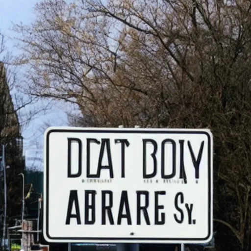 Prompt: meryl streep on a road sign