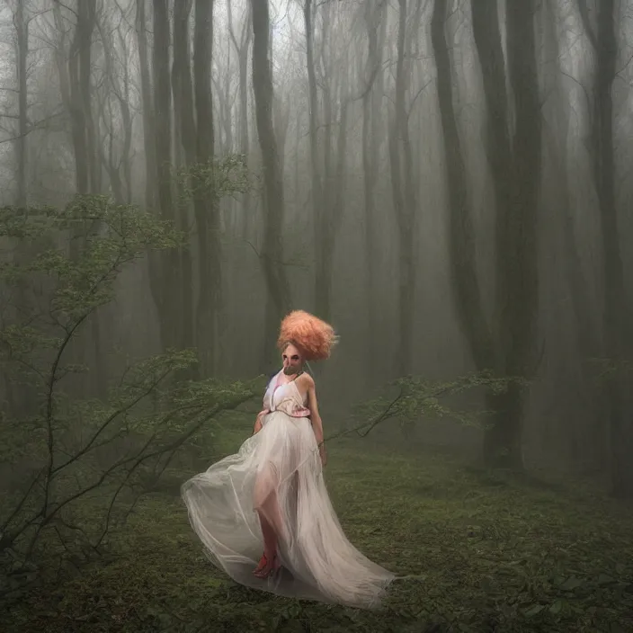 Image similar to a harpy in a foggy forest, by Omar Z. Robles, CANON Eos C300, ƒ1.8, 35mm, 8K, medium-format print