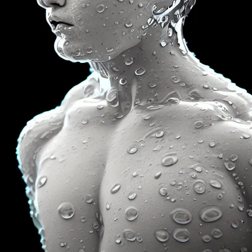 Image similar to a sculpture made of water in the shape of a human head, on the ocean water, water manipulation photoshop, behance, cinematic, in the style of johnson tsang, long shot, hyper detailed, hyper realistic, ray tracing, 8 k resolution, sharp focus, realistic water, award winning