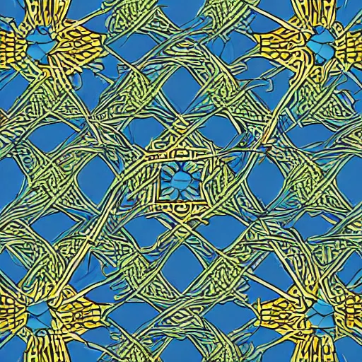 Prompt: a detailed abstract pattern, digital art, art nouveau, very detailed