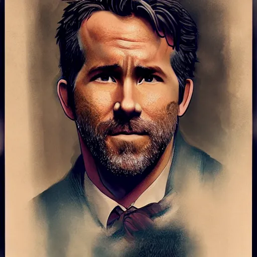 Image similar to ryan reynolds as a rough dirty old man with a scruffy beard in a dark blue trenchcoat as the new doctor who, cinematic, volumetric lighting, f 8 aperture, cinematic eastman 5 3 8 4 film, photorealistic by greg rutkowski, by stanley artgerm, by alphonse mucha