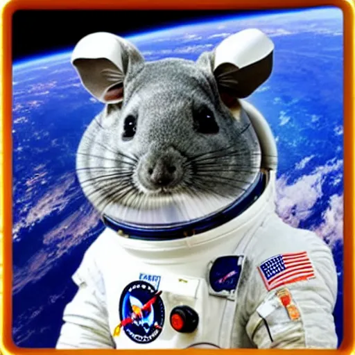 Image similar to chinchilla in a astronaut suit